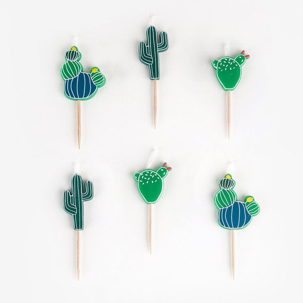 Cactus Party Candles (Pack of 6)