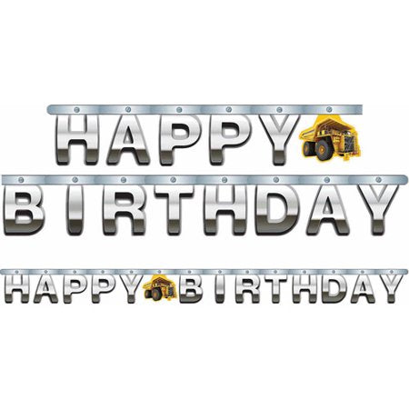 Construction Party Birthday Banner