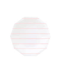 Frenchie Striped Large Plates - Blush (Pack of 8)