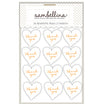 Heart Thank You Sticker Seals - White with Gold (Pack of 24)