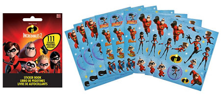 Incredibles 2 Sticker Booklet Party Favours (Pack of 9)