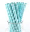 Pale Blue Polkadot Paper Straws (Pack of 24)