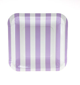 Lavender Candy Stripe Plates (Pack of 12)