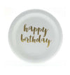 Gold Foil Happy Birthday Cake Plates (Pack of 12)