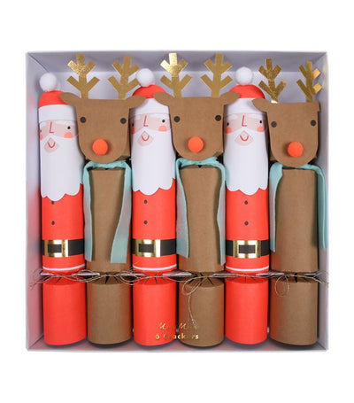 Santa & Reindeer Christmas Crackers (Pack of 6)