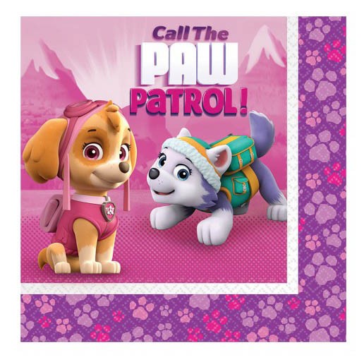 Paw Patrol Girl Lunch Napkin (Pack of 16)