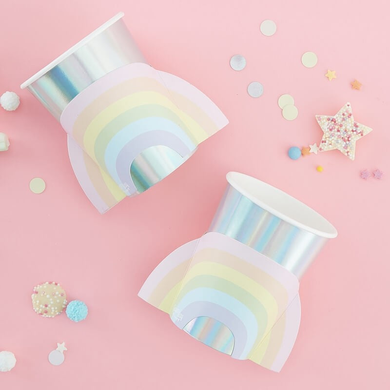Pastel Rainbow Cups (Pack of 8)