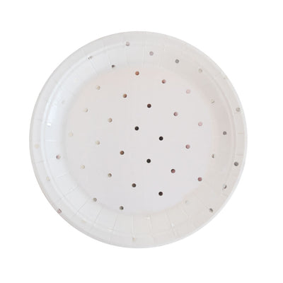 Silver Dots - Dessert Plates (Pack of 10)