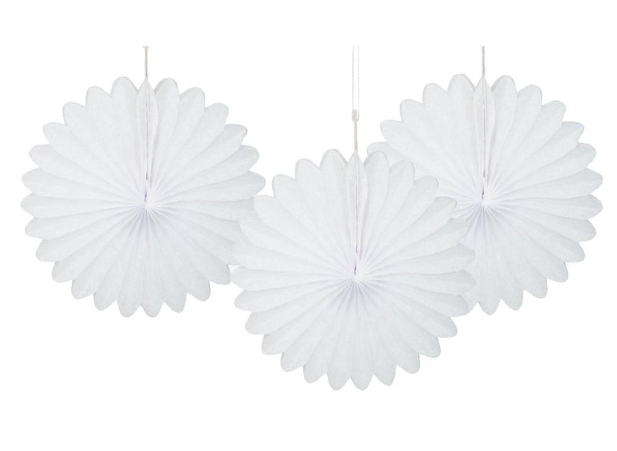 Decorative Fans - White (Pack of 3)