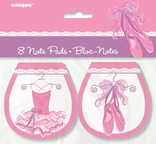 Ballerina Note Pad Party Favours (Pack of 8)