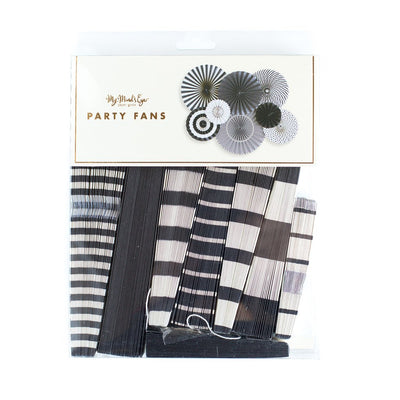 Black and White Party Fans (Pack of 8)