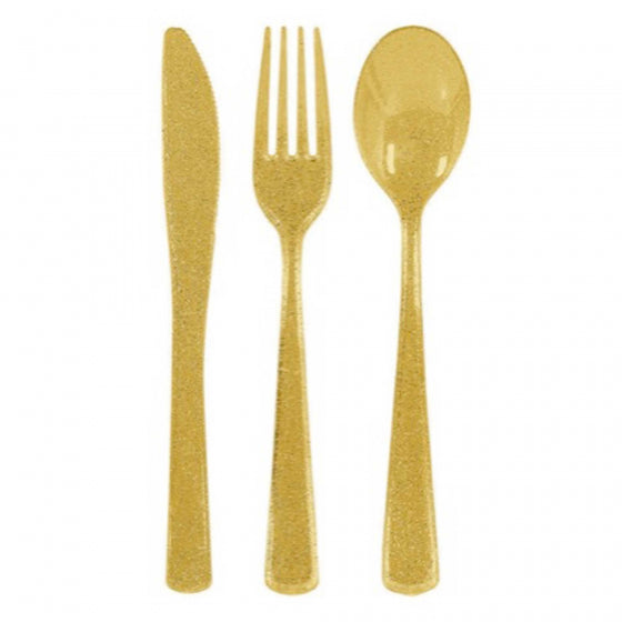 Glittering Gold Cutlery Set (Pack of 48)