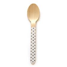 Wooden Spoons - Gold Foil Dot (Pack of 24)
