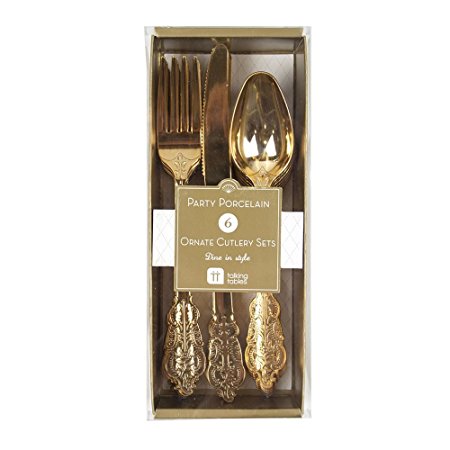 Party Porcelain Gold Cutlery Set (Pack of 18)