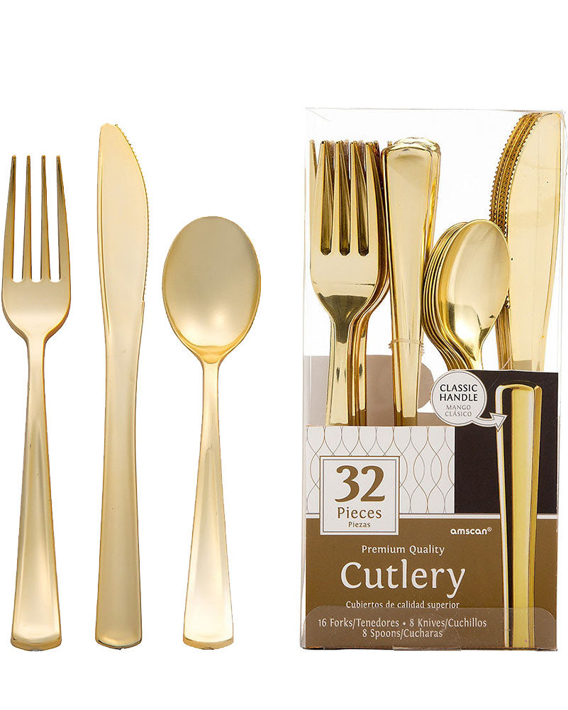 Gold Premium Cutlery Set (Pack of 32)