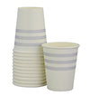 Grey French Stripe Cups (Pack of 12)