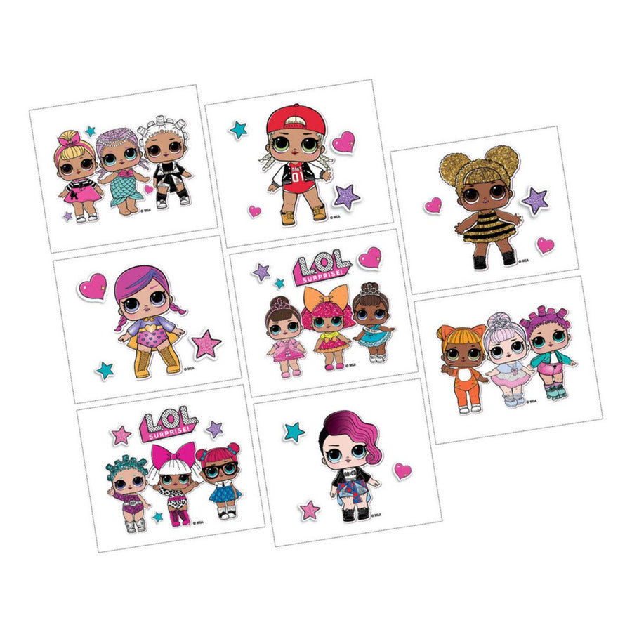 LOL Surprise Dolls Tattoo Party Favours (8 Tattoos)