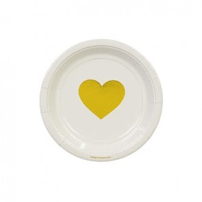 Metallic Gold Heart Cake Plates (Pack of 12)