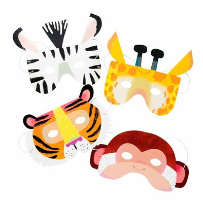 Party Animals Paper Masks (Pack of 8)