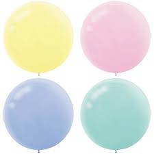 Large Pastel Round Balloons (Pack of 4)