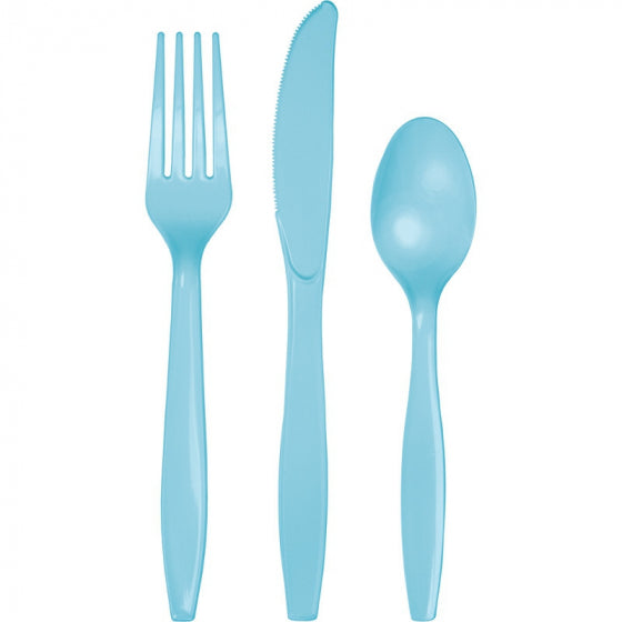 Pastel Blue Cutlery Set (Pack of 24)