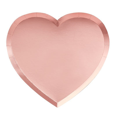 Pink Heart Shaped Plates (Pack of 8)