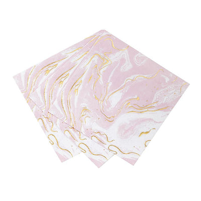 Party Porcelain Marble Cocktail Napkins (Pack of 16)
