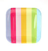 Rainbow Stripe Square Plates (Pack of 12)