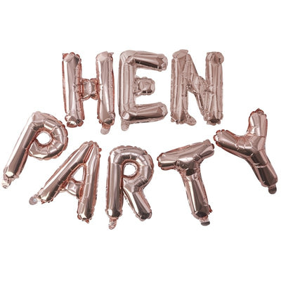 Rose Gold Hen Party Balloon Bunting