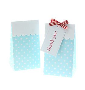 Blue Polkadot Treat Boxes (Pack of 12)