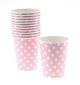Polkadot Pink Cups (Pack of 12)