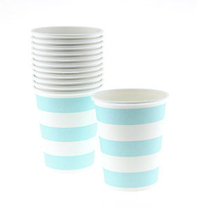 Blue Candy Stripe Cups (Pack of 12)