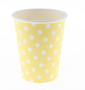 Yellow Polkadot Cups (Pack of 12)