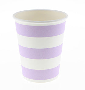 Lavender Stripe Cups (Pack of 12)
