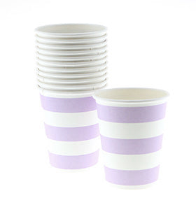 Lavender Stripe Cups (Pack of 12)