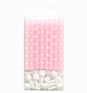 Pink Polkadot Candles (Pack of 16)