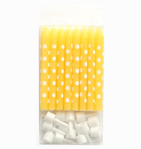 Yellow Polkadot Candles (Pack of 16)