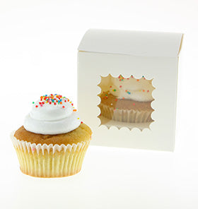 White Scallop Cupcake Boxes (Pack of 6)