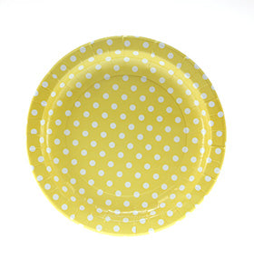 Yellow Polkadot Plates (Pack of 12)