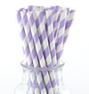 Lavender Striped Paper Straws (Pack of 24)