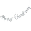 Silver Glitter Merry Christmas Wooden Bunting