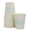 White with Soft Blue Stripe Cups (Pack of 12)