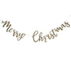 Gold Glitter Merry Christmas Wooden Bunting
