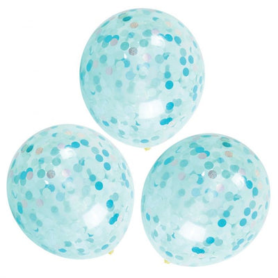 Confetti Balloons Blue & Mint (Pack of 3)