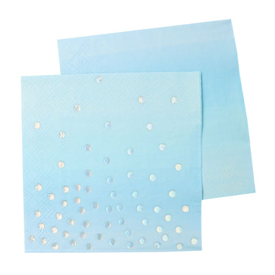 Blue Iridescent Cocktail Napkins (Pack of 20)
