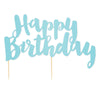 Blue Foil Happy Birthday Cake Topper