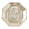 Oh Baby Gold Plates (Pack of 8)
