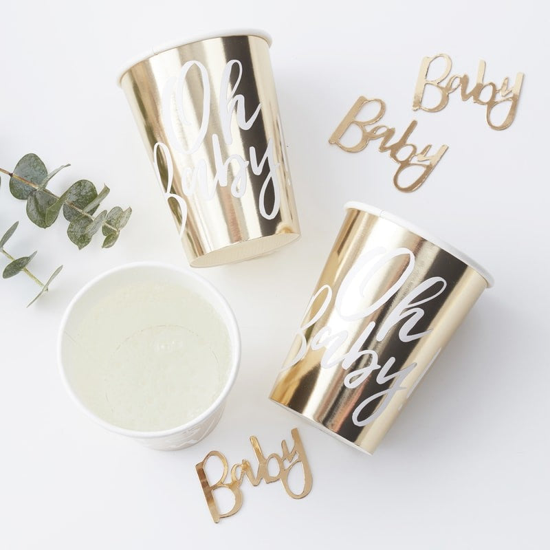 Oh Baby Gold Cups (Pack of 8)