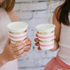 Gold & Pink Stripe Cups (Pack of 10)