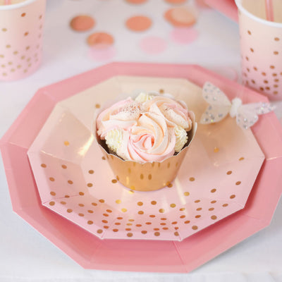 Pink & Peach Dessert Plates (Pack of 10)